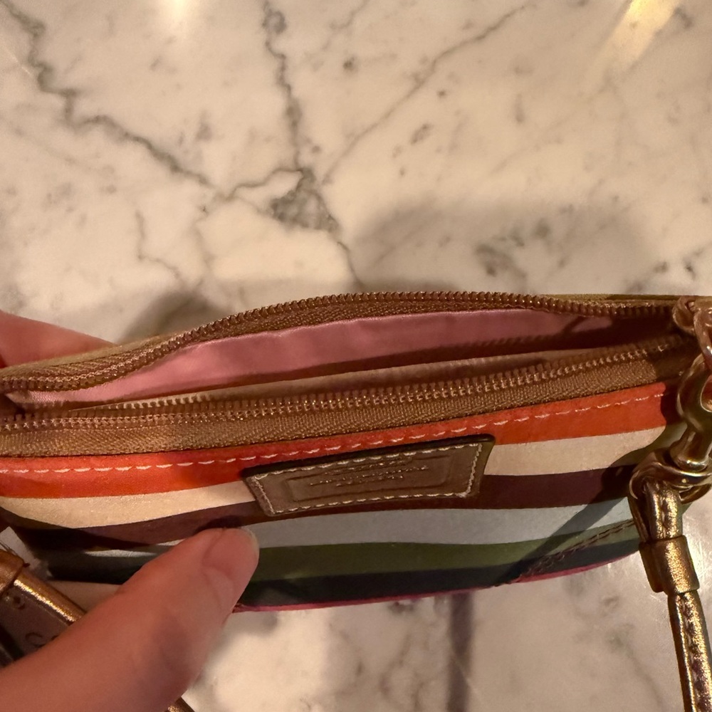 COACH Multicolor Stripe Wristlet Pouch - Picture 6 of 7